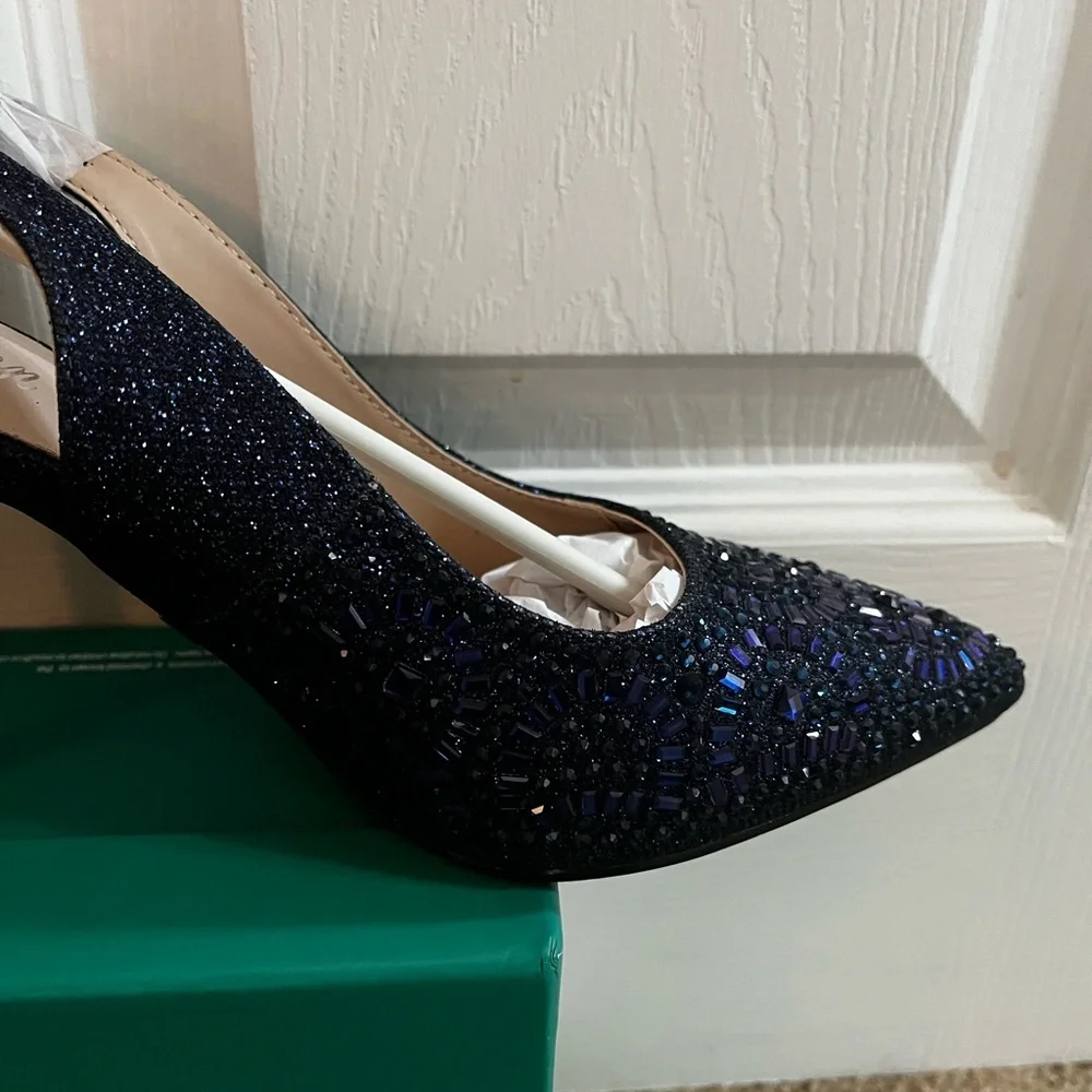 Lauren Lorraine/Rachel NWT Women's Navy Glitter Hi- Heels size 7